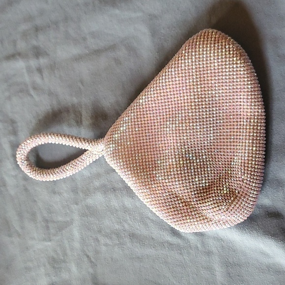 Gunne Sax by Jessica McClintock Lt Pink Staci Mesh Snap & Zip Closure Clutch Bag - Picture 1 of 11